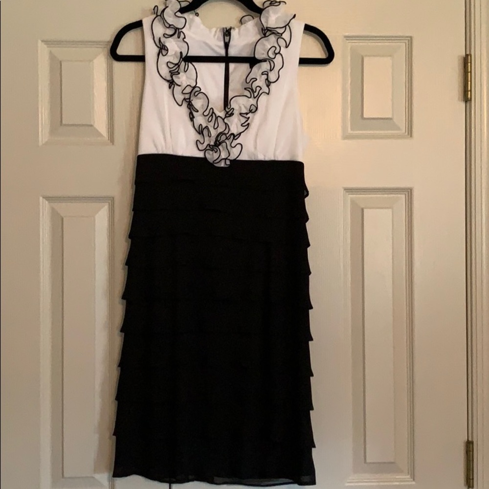 Beautiful black and white ruffle dress
